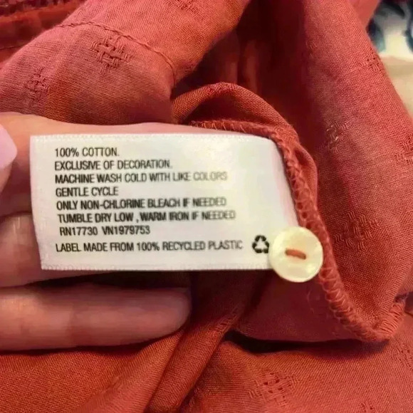 Universal Thread Boho Lace Crochet Puff Sleeve Cotton Top Size Small - Picture 12 of 12